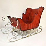 Zaer Ltd International Set of 2 Victorian Style Red Iron Sleighs ZR180517-SET View 6
