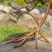 Zaer Ltd. International 27" Tall Antique Copper Scallop Edge Birdbath with Branch Legs ZR198205-CP View 6
