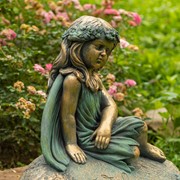 Zaer Ltd International 25.5" Tall Magnesium Sitting Fairy Statue "Iris" ZR339026 View 6