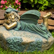 Zaer Ltd International 20" Tall Magnesium Fairy Statue Laying on Tummy "Fern" ZR339120 View 6