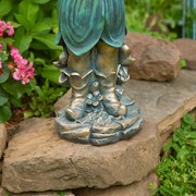 Zaer Ltd International 27" Tall Magnesium Fairy Statue with Snail "Lilac" ZR220627 View 6