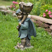 Zaer Ltd International 27.5" Tall Fairy Garden Statue with Flower "Tato" ZR225028 View 6