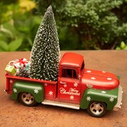 Zaer Ltd. International Red & Green Iron Christmas Truck with Snowflakes & Tree ZR191852 View 6