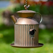 Zaer Ltd International Pre-Order: Set of 6 Assorted Style Antique Copper Finish Teapot Birdhouses ZR170773-CPS View 6