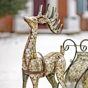 Zaer Ltd. International Large Galvanized Reindeer and Sleigh  Decoration ZR882000 View 6