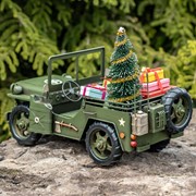 Zaer Ltd. International 1940's Vintage Style Military Vehicle with Christmas Tree and Gifts ZR191858 View 6