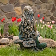 Zaer Ltd International 34" Tall Mermaid Sitting on Rock Garden Statue in Antique Bronze "Dezlynn" ZR340934-BZ View 6