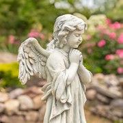 Zaer Ltd International 39" Tall Magnesium Angel Statue Praying in Antique White "Taylor" ZR341339-AW View 6