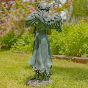 Zaer Ltd International 39" Tall Magnesium Angel Statue Holding Cat in Antique Bronze "Nicole" ZR341539-BZ View 6