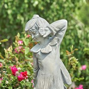 Zaer Ltd International 30" Tall Magnesium Fairy Garden Statue with Basket in Antique White "Oliver" ZR341730-AW View 6
