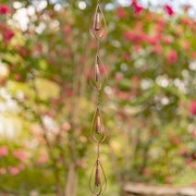 Zaer Ltd. International 76" Long Antique Bronze Iron Rain Chain with Bells ZR215348-BZ View 6