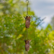 Zaer Ltd. International 76.5" Long Antique Bronze Iron Rain Chain with Pineapples ZR215377-BZ View 6