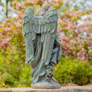 Zaer Ltd International Pre-Order: 37" T Magnesium Angel Statue and Birdbath in Antique Bronze "Muriel" ZR253037-BZ View 6