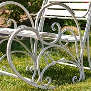 Zaer Ltd. International "Monte Carlo 1968" Iron Rocking Arm Chair in Antique White ZR821302-AW View 6