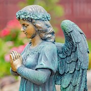 Zaer Ltd International 36" Tall Praying Magnesium Angel Statue in Antique Bronze "Gabriella" ZR252316-BZ View 6