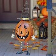 Zaer Ltd International Pre-Order: 31.5" Tall Jack-O-Lantern Halloween Figurine with LED Witch's Hat ZR195973 View 6