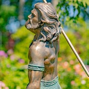 Zaer Ltd. International Pre-Order: 48" Magnesium Merman Garden Statue Throwing Trident - Bronze "Scotty" ZR343048-BZ View 6
