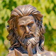 Zaer Ltd. International Pre-Order: 50" Tall Magnesium Merman Statue Holding Trident in Bronze "Roberto" ZR343149-BZ View 6