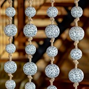Zaer Ltd. International 74" Long Porcelain Tsugo Ball Garland in White, Black, & Grey "Hana" ZR088217 View 6