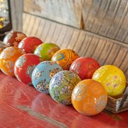 Zaer Ltd International Set of 12 Assorted 4" Ceramic Sailor Balls "Yokohama" - Bright Tones ZR088201 View 6