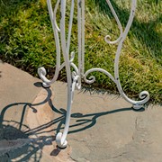 Zaer Ltd. International Set of 2 Standing Iron Basket Plant Stands in Antique White "London 1820" ZR191035-AW View 6