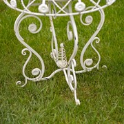 Zaer Ltd. International "Copenhagen 1843" Three Piece Bistro Set with Aster Flower Accents in Ant. White ZR200518-9-AW View 6