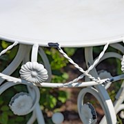 Zaer Ltd. International 25.2" Tall Round Iron Table with Aster Flower Accents "Copenhagen 1843" ZR200520-AW View 6