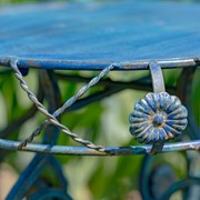 Zaer Ltd. International 25.2" Tall Round Iron Table with Aster Flower Accents "Copenhagen 1843" ZR200520-BL View 6