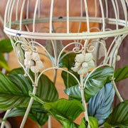 Zaer Ltd. International Pre-Order: Set of 2 Hourglass Shape Birdcage Plant Stands in White "London 1820" ZR200527-AW View 6