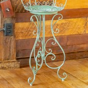 Zaer Ltd. International Pre-Order: Set/2 Hourglass Shaped Birdcage Plant Stands in Green "London 1820" ZR200527-GR View 6