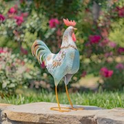 Zaer Ltd. International Set of 6 Assorted Hand Painted Iron Rooster Figurines with Floral Details ZR201300-SET View 6
