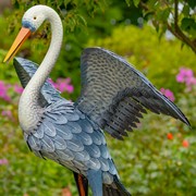 Zaer Ltd. International Set of 2 51" Tall White Neck Blue-Grey Heron Garden Figurines with Spread Wings ZR217086-SET View 6