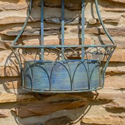 Zaer Ltd. International Set of 2 Dual Wall Hanging Iron Basket Planters in Cobalt Blue "Copenhagen 1843" ZR200536-BL View 6