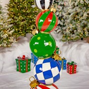 Zaer Ltd. International 6.1ft. Tall Staggered Iron Ornament Tower with Large Multicolor Christmas Balls ZR220426 View 6