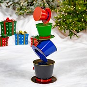 Zaer Ltd. International 40" Tall Iron Tower of Top Hats Holiday Display "The Frosty" (Blue) ZR220441 View 6
