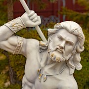 Zaer Ltd. International 48" Tall Magnesium Merman Garden Statue Throwing Trident in Antq. Grey "Scotty" ZR343048-GY View 6