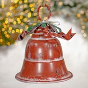 Zaer Ltd International Set of 9 Assorted Antique Red Oversized Hanging Metal Christmas Bells ZR200890-SET View 6