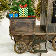 Zaer Ltd. International 16ft. Long XL Antique Bronze Iron Train "The Flying Santa" ZR200888-BZ View 6