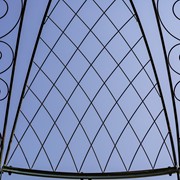 Zaer Ltd. International 13ft. Tall Round Iron Garden Gazebo in Antique Green "Bella Rosa" ZR633730-GR View 6