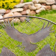 Zaer Ltd International Round Top Iron Garden Bench with Flying Eagle Backrest "Klamath" ZR220864-BZ View 6