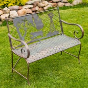 Zaer Ltd International Rectangular Outdoor Bench with Cow & Windmill Silhouette "Strasburg" ZR220865-BZ View 6