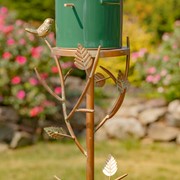 Zaer Ltd International 68.75" Tall Iron & Dark Green Porcelain Birdhouse Stake "Prague" ZR225217-CP View 6