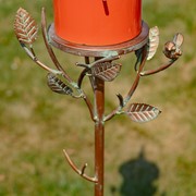 Zaer Ltd International Pre-Order: 69.25" Tall Iron & Orange Porcelain Birdhouse Stake "Amsterdam" ZR225219-CP View 6