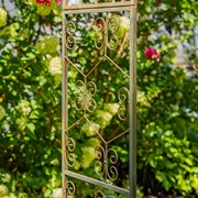 Zaer Ltd. International 96" Tall Garden Gate Archway with 2 Side Plant Stands in Ant. Bronze "Genevieve" ZR135980-BZ View 6