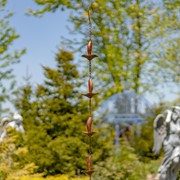 Zaer Ltd International 76.5" Long Iron Mushroom Rain Chain in Antique Rust ZR156130-AR View 6
