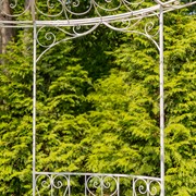 Zaer Ltd. International 10ft. Tall Round Iron Gazebo with Side Walls in Antique White "Tatiana" ZR161596-AW View 6