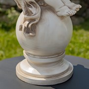 Zaer Ltd. International Set of Two 21" Tall Cherubs Sitting on Globe Pedestals "Yael & Cael" ZR200707-SET View 6