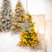Zaer Ltd International Set of 5 Assorted Hanging Three-Dimensional Decorative Metal Stars "Steorra" ZR233029-SET View 6