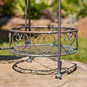 Zaer Ltd International 32.5" Three Basket Iron Trifold Plant Stand in Antique Bronze "Medellín 1972" ZR238105-BZ View 6