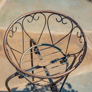 Zaer Ltd International Set of 2 Ornate Flower Basket Plant Stands in Antique Bronze "Medellín 1972" ZR238114-BZS View 6